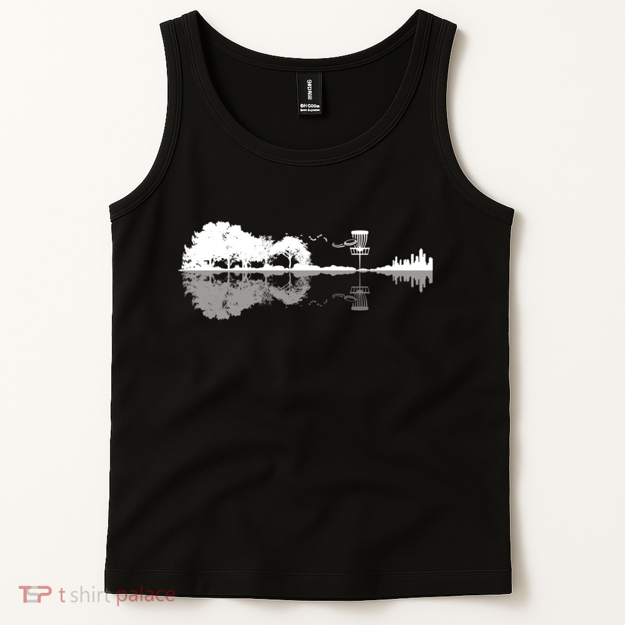Disc Golf Sunset Guitar Guitarist Player Outfit Gift For Those Who Play Frolf Tank Top