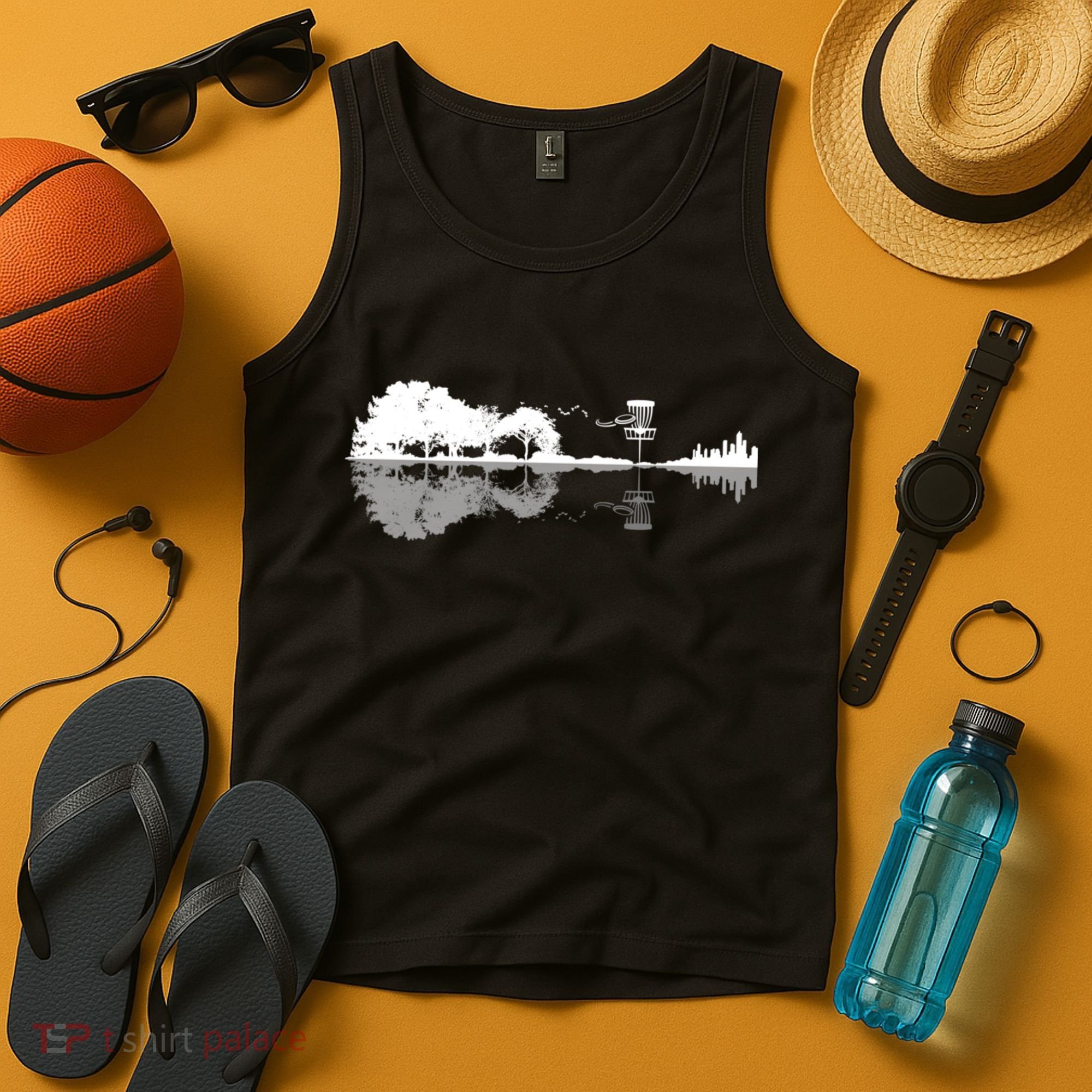 Disc Golf Sunset Guitar Guitarist Player Outfit Gift For Those Who Play Frolf Tank Top