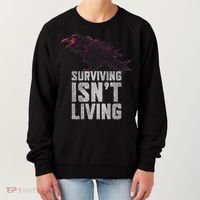 Days Gone Surving Isnt Living Corw Quote Big Chest Logo Women's Sweatshirt thumb 0