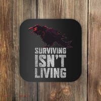 Days Gone Surving Isnt Living Corw Quote Big Chest Logo Coaster thumb 0