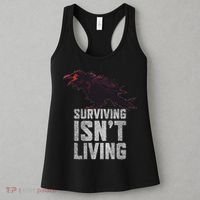 Days Gone Surving Isnt Living Corw Quote Big Chest Logo Women's Tank Top thumb 3