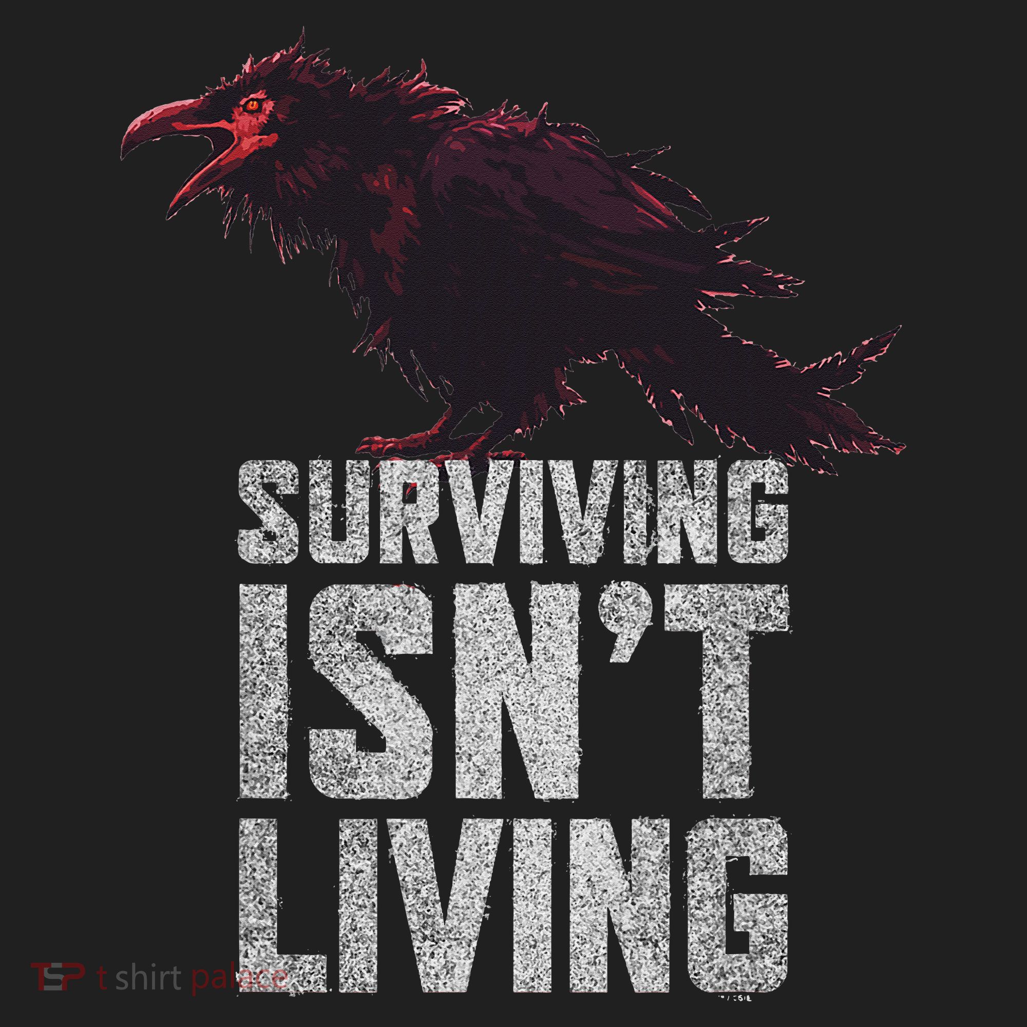 Days Gone Surving Isnt Living Corw Quote Big Chest Logo Hat