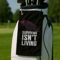 Days Gone Surving Isnt Living Corw Quote Big Chest Logo Golf Towel thumb 2