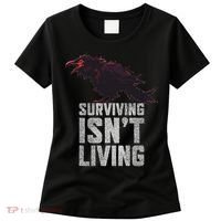 Days Gone Surving Isnt Living Corw Quote Big Chest Logo Women's T-Shirt thumb 0