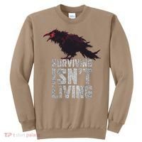 Days Gone Surving Isnt Living Corw Quote Big Chest Logo Sweatshirt thumb 0