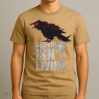 Days Gone Surving Isnt Living Corw Quote Big Chest Logo T-Shirt thumb 3