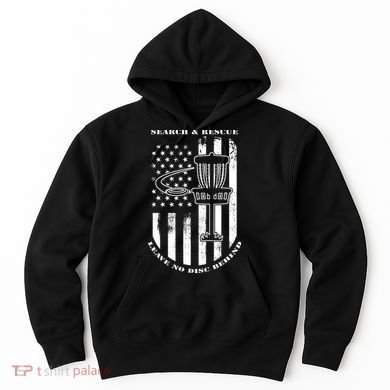 Disc Golf Search & Rescue Leave No Disc Behind White Flag Hoodie