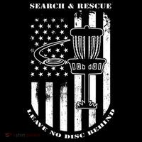 Disc Golf Search & Rescue Leave No Disc Behind White Flag T-Shirt thumb 7