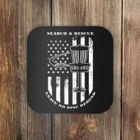 Disc Golf Search & Rescue Leave No Disc Behind White Flag Coaster thumb 0