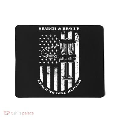 Disc Golf Search & Rescue Leave No Disc Behind White Flag Mousepad