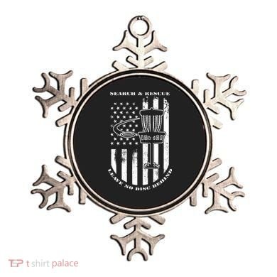 Disc Golf Search & Rescue Leave No Disc Behind White Flag Ornament