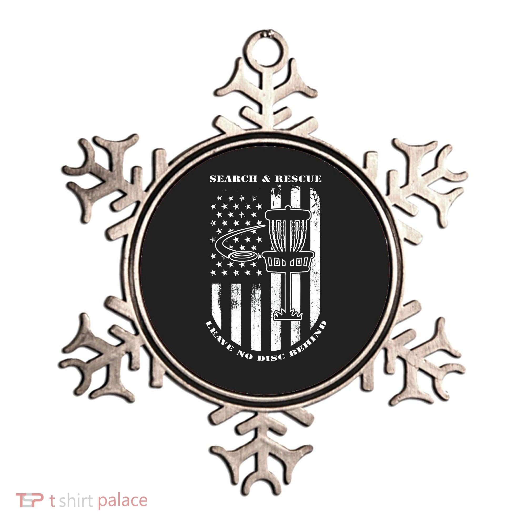 Disc Golf Search & Rescue Leave No Disc Behind White Flag Ornament