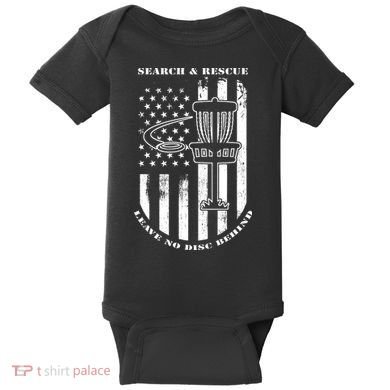 Disc Golf Search & Rescue Leave No Disc Behind White Flag Baby Bodysuit