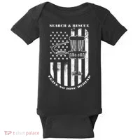 Disc Golf Search & Rescue Leave No Disc Behind White Flag Baby Bodysuit thumb 0