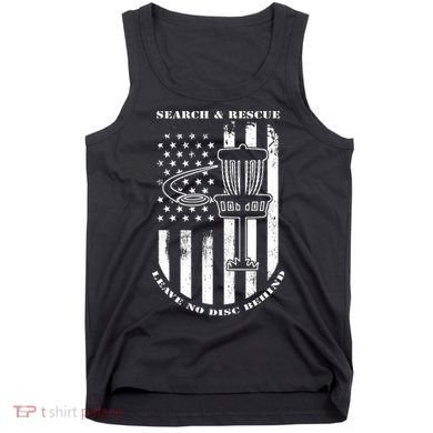 Disc Golf Search & Rescue Leave No Disc Behind White Flag Tank Top