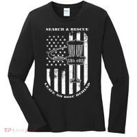 Disc Golf Search & Rescue Leave No Disc Behind White Flag Women's Long Sleeve Shirt thumb 0