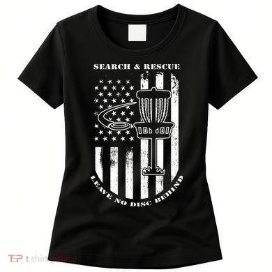 Disc Golf Search & Rescue Leave No Disc Behind White Flag Women's T-Shirt