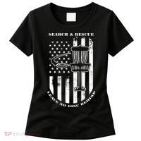 Disc Golf Search & Rescue Leave No Disc Behind White Flag Women's T-Shirt thumb 0