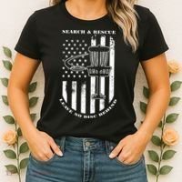 Disc Golf Search & Rescue Leave No Disc Behind White Flag Women's T-Shirt thumb 2