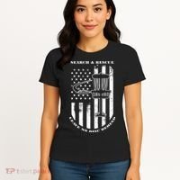 Disc Golf Search & Rescue Leave No Disc Behind White Flag Women's T-Shirt thumb 4