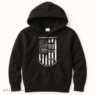 Disc Golf Search & Rescue Leave No Disc Behind White Flag Kids Hoodie