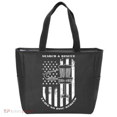 Disc Golf Search & Rescue Leave No Disc Behind White Flag Tote Bag