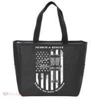 Disc Golf Search & Rescue Leave No Disc Behind White Flag Tote Bag thumb 0