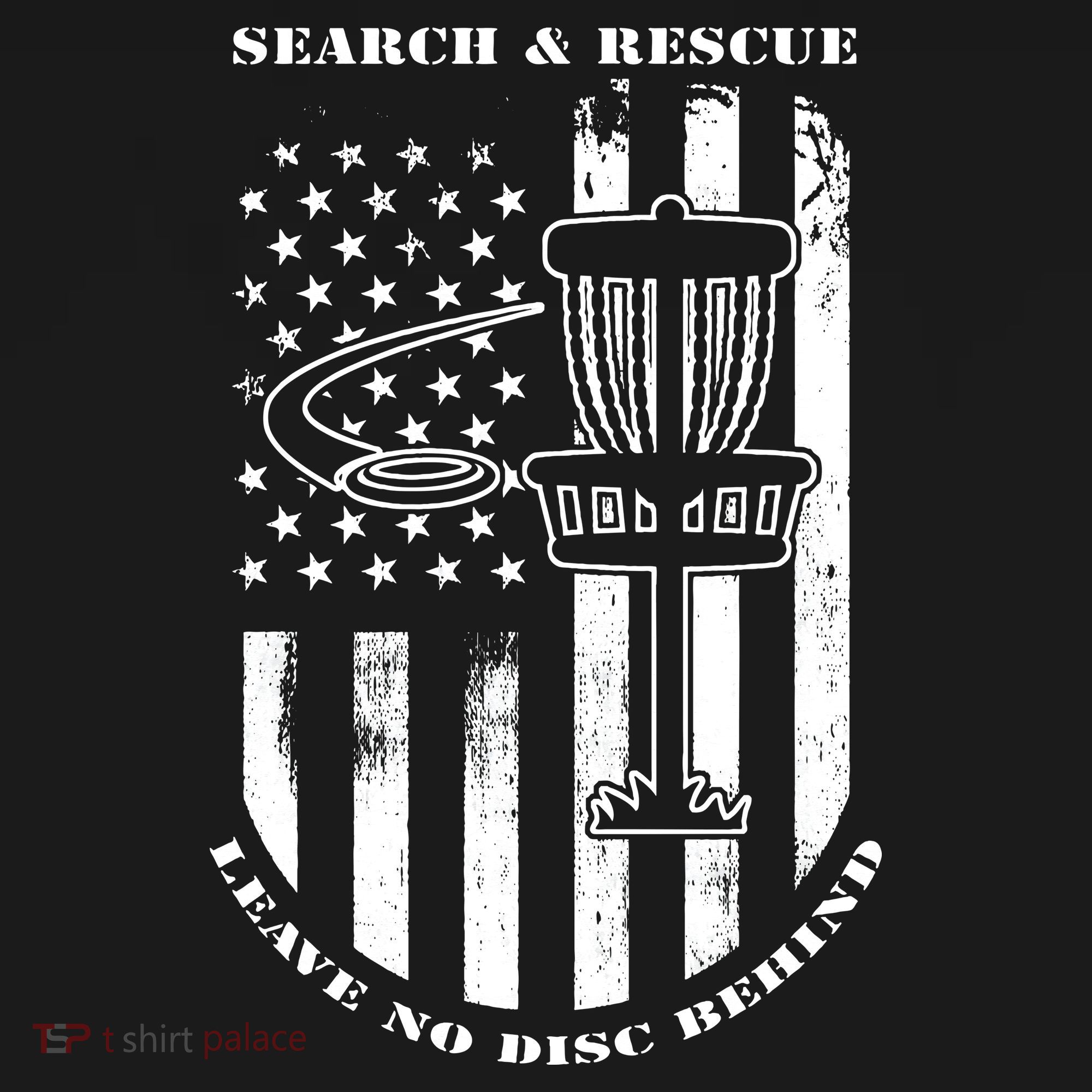 Disc Golf Search & Rescue Leave No Disc Behind White Flag Tote Bag