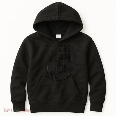 Disc Golf Search & Rescue Leave No Disc Behind Black Kids Hoodie
