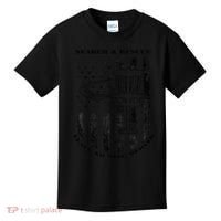 Disc Golf Search & Rescue Leave No Disc Behind Black Kids T-Shirt thumb 0