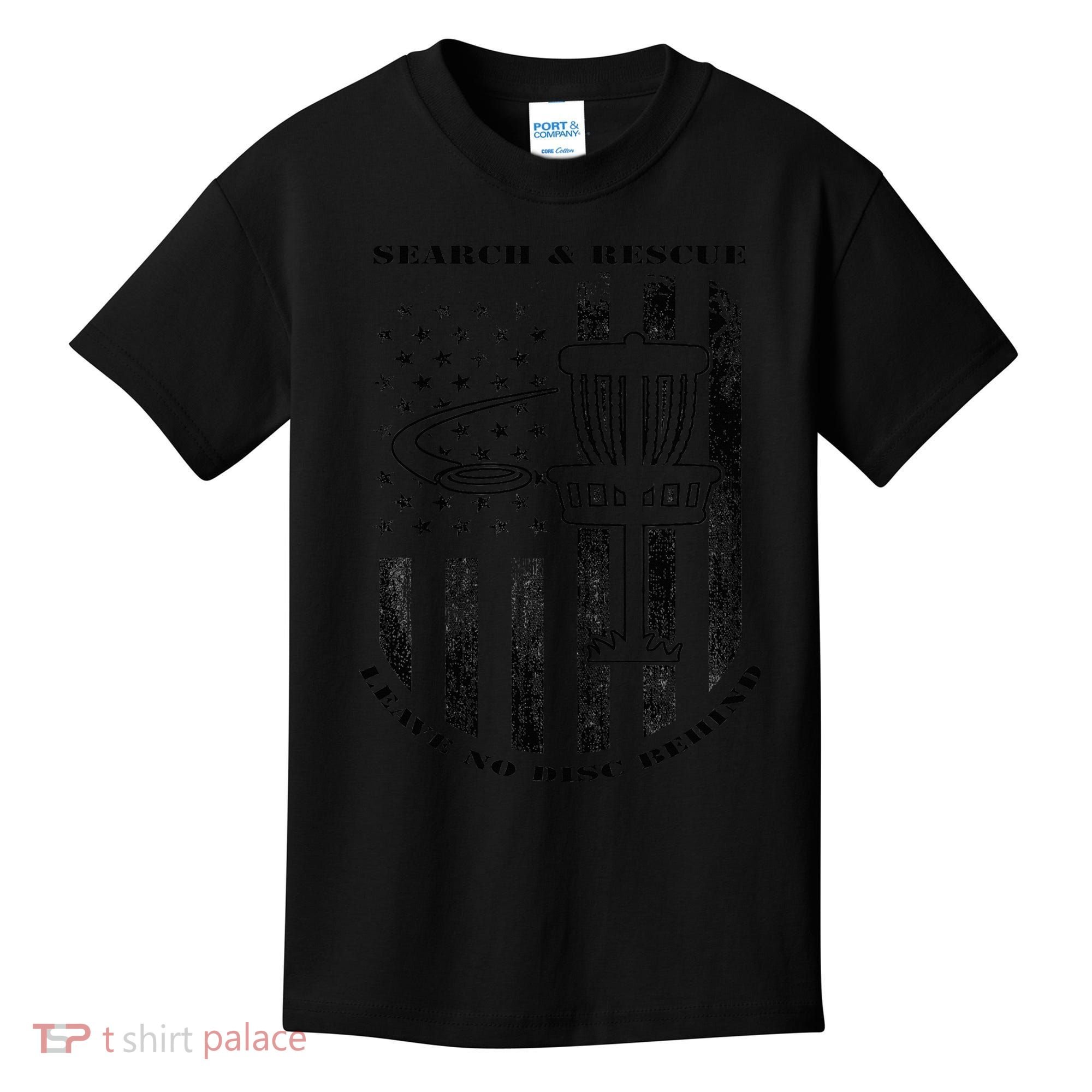 Disc Golf Search & Rescue Leave No Disc Behind Black Kids T-Shirt
