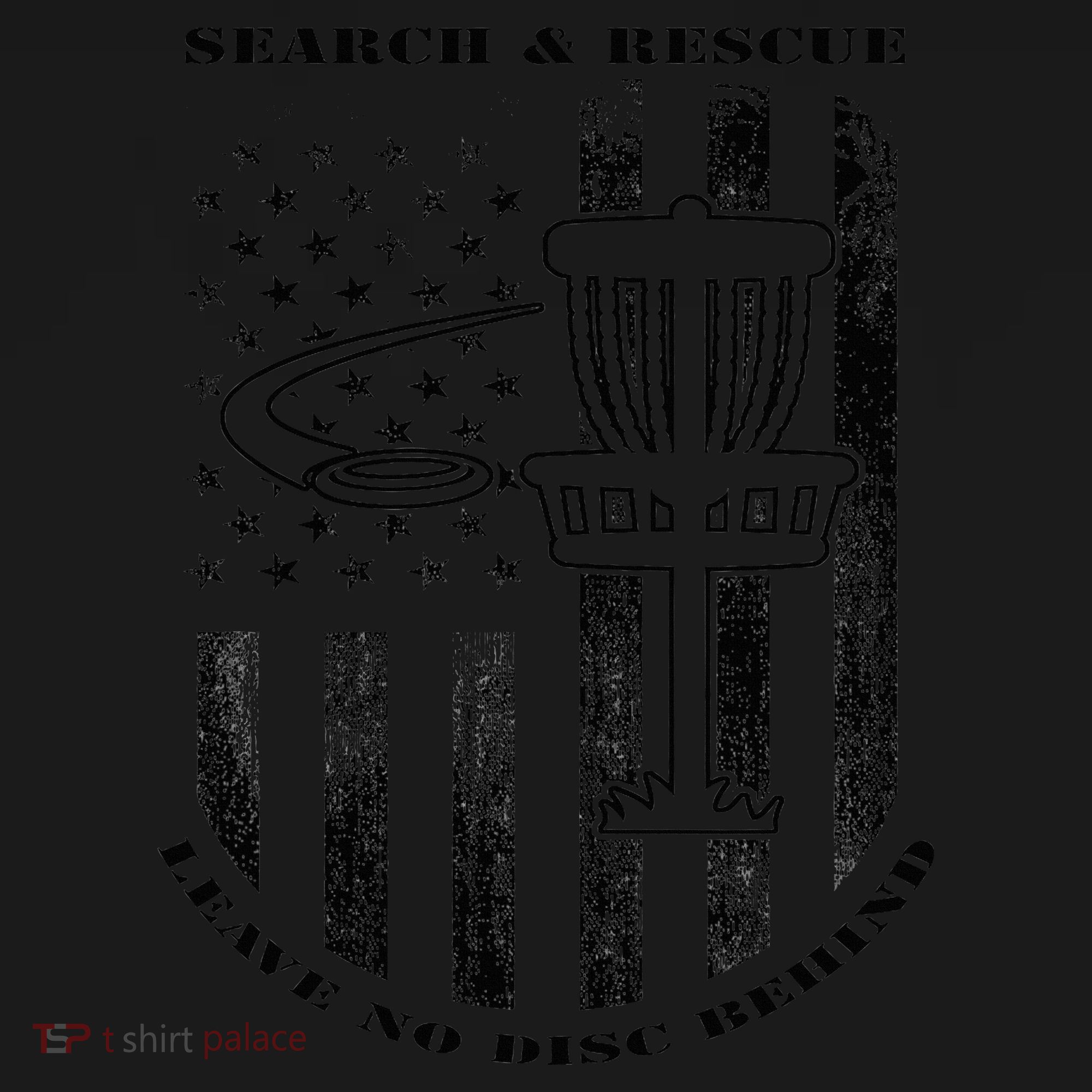 Disc Golf Search & Rescue Leave No Disc Behind Black Tote Bag