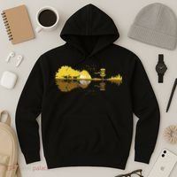 Disc Golf Sunset Guitar Guitarist Player Golfing Frisbee Dad Hoodie thumb 3