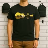 Disc Golf Sunset Guitar Guitarist Player Golfing Frisbee Dad T-Shirt thumb 6