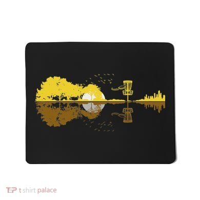 Disc Golf Sunset Guitar Guitarist Player Golfing Frisbee Dad Mousepad