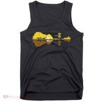 Disc Golf Sunset Guitar Guitarist Player Golfing Frisbee Dad Tank Top thumb 0