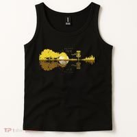 Disc Golf Sunset Guitar Guitarist Player Golfing Frisbee Dad Tank Top thumb 2