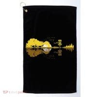 Disc Golf Sunset Guitar Guitarist Player Golfing Frisbee Dad Golf Towel thumb 0