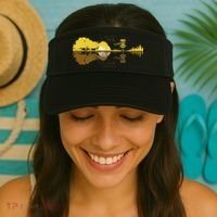 Disc Golf Sunset Guitar Guitarist Player Golfing Frisbee Dad Visor thumb 2