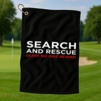 Disc Golf Search Rescue Leave No Disc Behind Golf Towel thumb 1