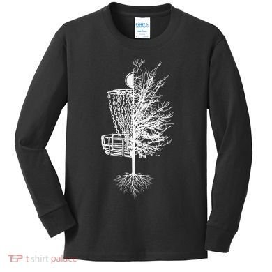 Disc Golf Shirt Basket Tree Frisbee Golf Colorful Kids Long Sleeve Shirt