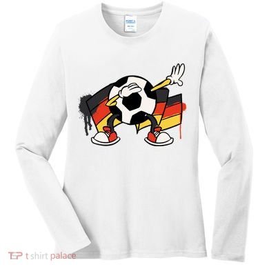 Dabbing Germany Soccer Ball Women's Long Sleeve Shirt
