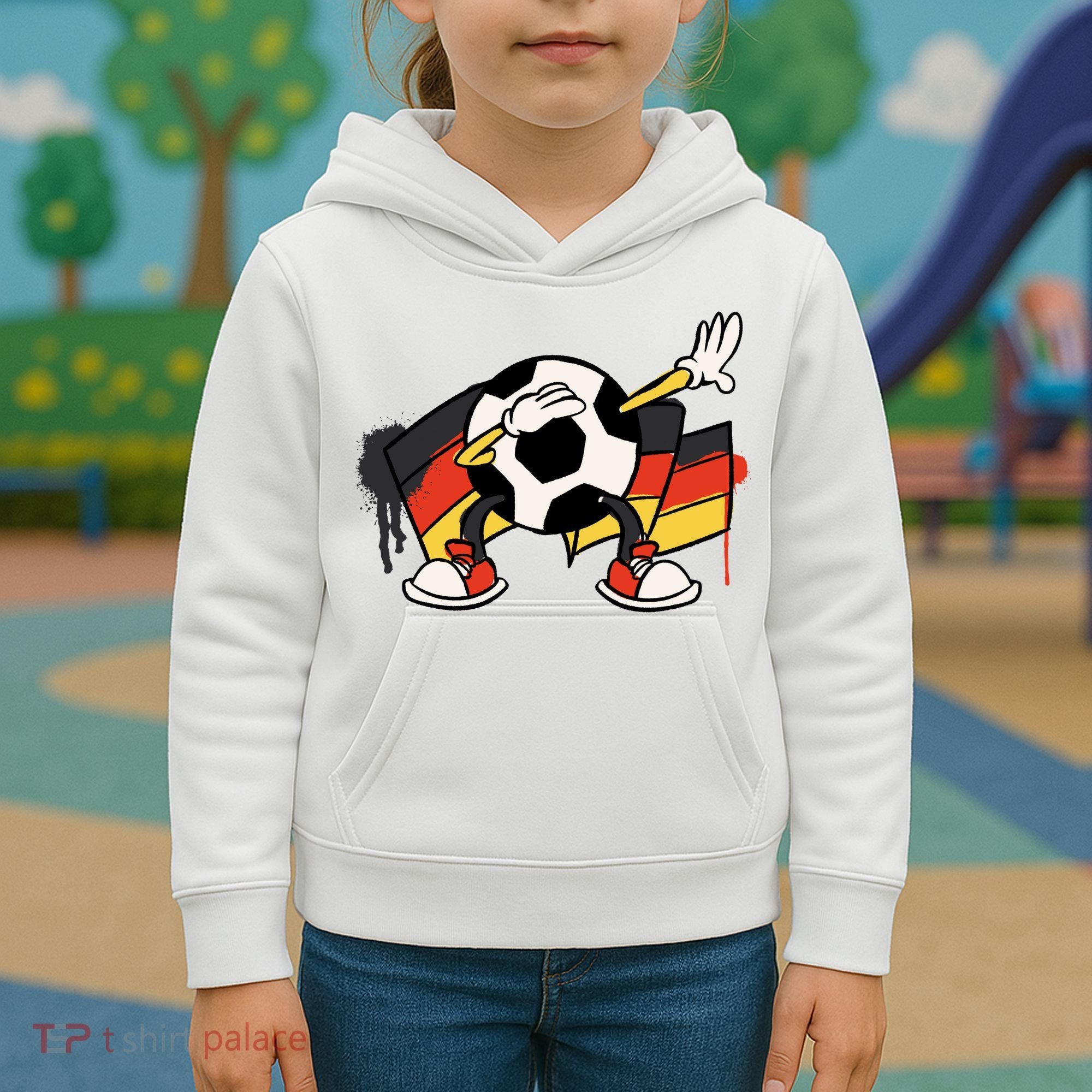 Dabbing Germany Soccer Ball Kids Hoodie