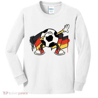 Dabbing Germany Soccer Ball Kids Long Sleeve Shirt