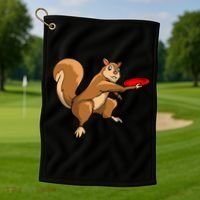 Disc Golf Squirrel Frolf Frisbee Golf Disc Gift Golf Towel thumb 1