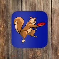 Disc Golf Squirrel Frolf Frisbee Golf Disc Gift Coaster thumb 0