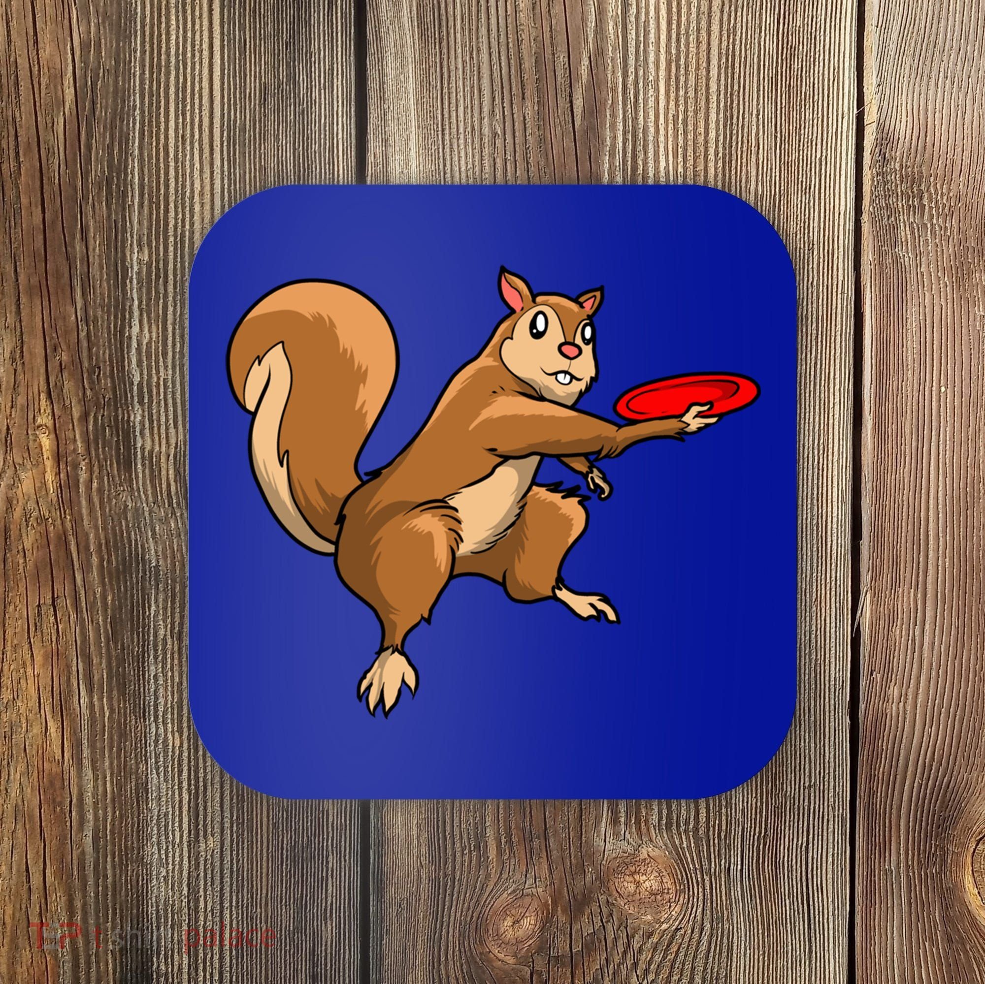 Disc Golf Squirrel Frolf Frisbee Golf Disc Gift Coaster