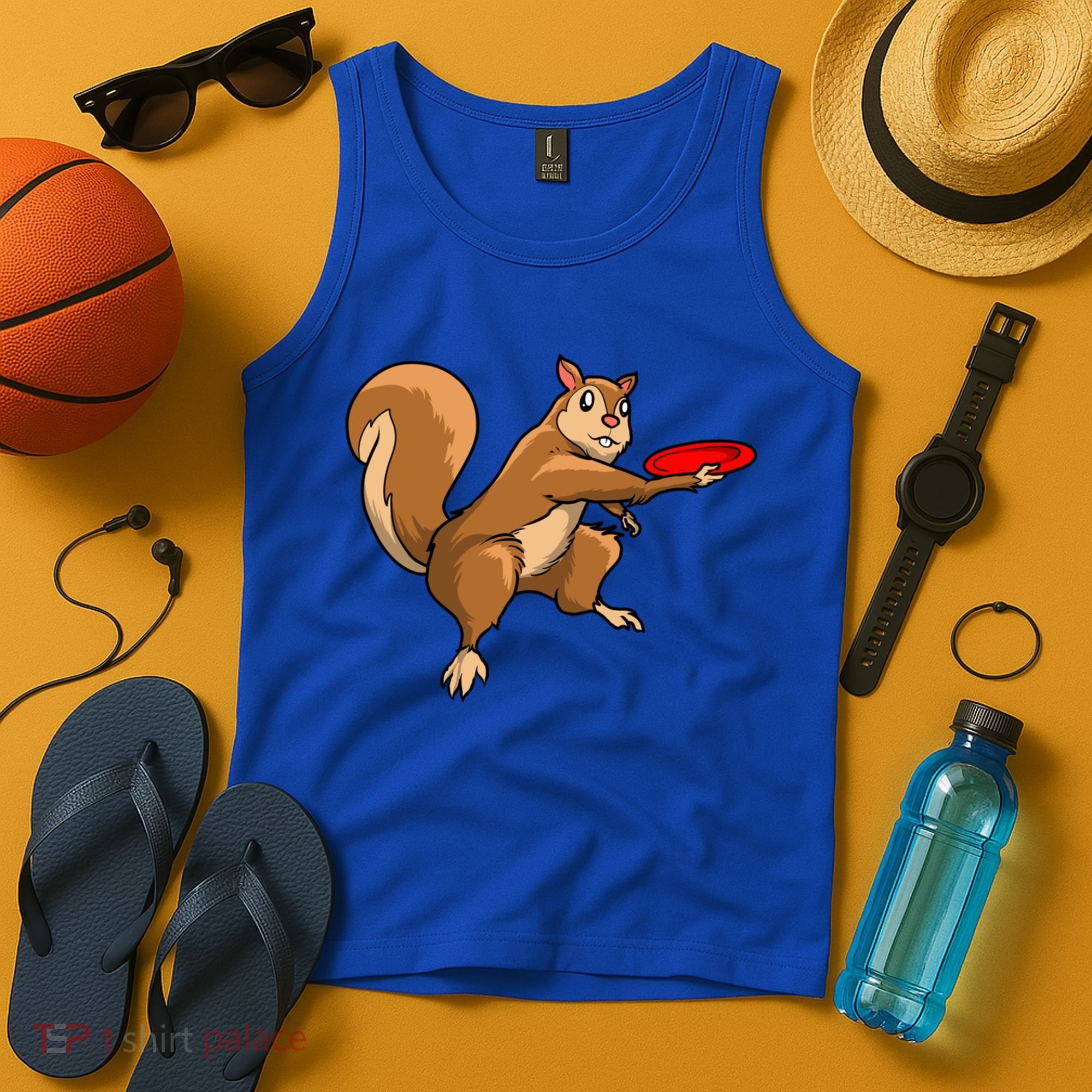 Disc Golf Squirrel Frolf Frisbee Golf Disc Gift Tank Top