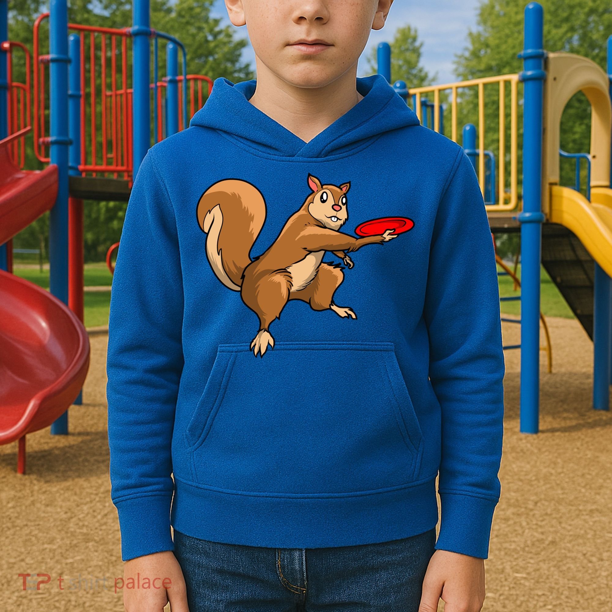 Disc Golf Squirrel Frolf Frisbee Golf Disc Gift Kids Hoodie
