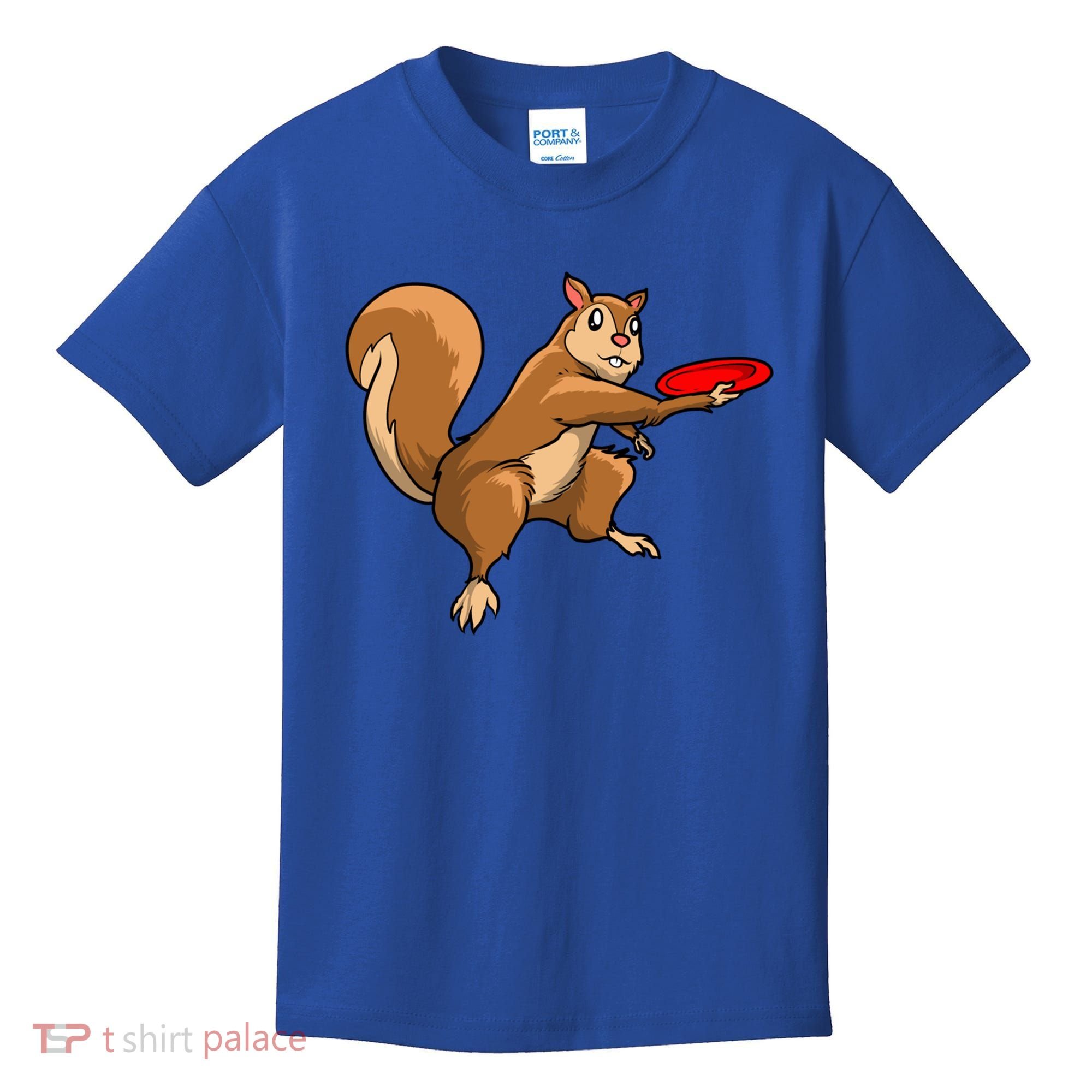 Disc Golf Squirrel Frolf Frisbee Golf Disc Gift Kids T-Shirt